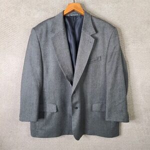 Brigadier Clothiers Jacket Mens 52R Gray Lambswool Herringbone Tweed Blazer Coat